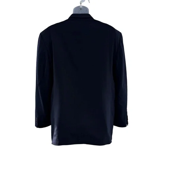 Ermenegildo Zegna Suit Jacket Mens 44 Navy Blue 100% Trofeo Wool 2 Blazer Italy
